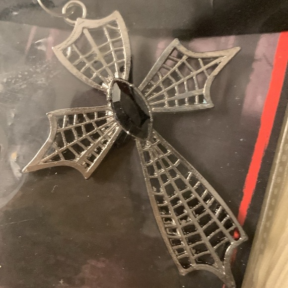 Black Velvet Choker with Cross Medallion NWT - Picture 2 of 5